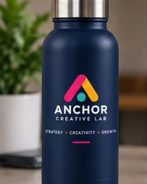 Anchor Creative Lab navy water bottle