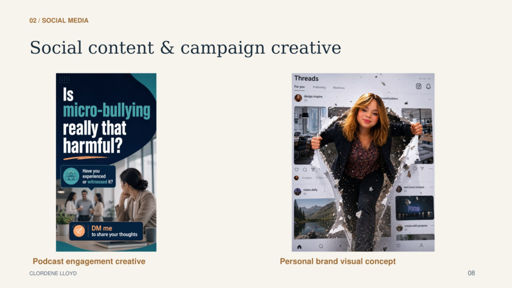 Social content and campaign creative