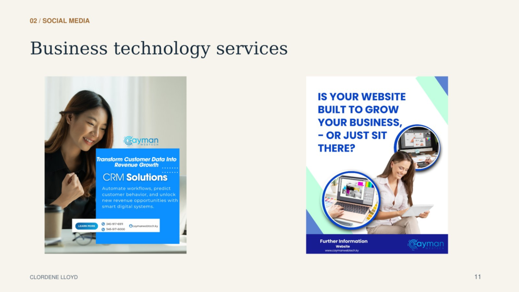 Social media for business technology services