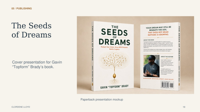 The Seeds of Dreams book cover presentation