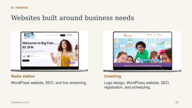 WordPress websites built around business needs