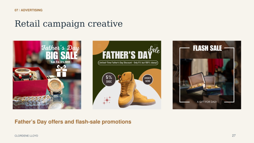 Retail campaign creative